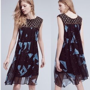 Anthropologie Black and Blue  Dress
